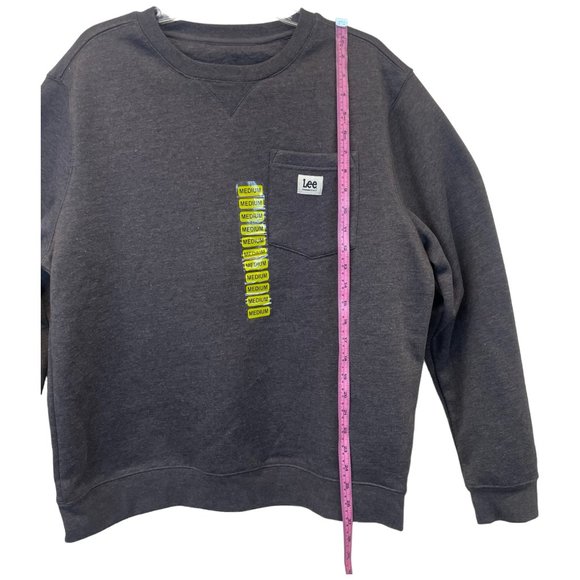 Medium - LEE - Men's CLASSIC FIT Gray Charcoal Sweatshirt Pocket UPF 50 NEW - Picture 4 of 4
